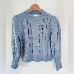 Heartloom Blue Knit, Preppy Palm, Claire Sweater XS